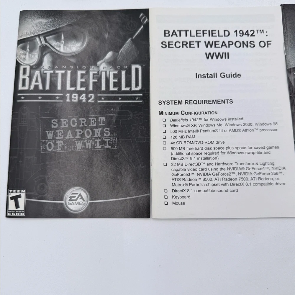 Battlefield PC Manual & Install Guide Lot